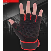 2Pairs Durable Black Weight Lifting Gloves with Wrist Wrap for Fitness