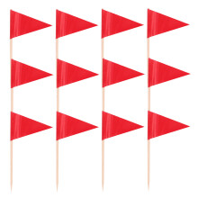 400Pcs Red Triangle Toothpick Food Flags for Cupcake and Fruit Picks