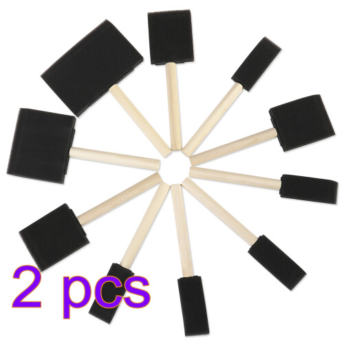 2Pcs Multipurpose Sponge Brush Set with Hard Plastic Core for Painting