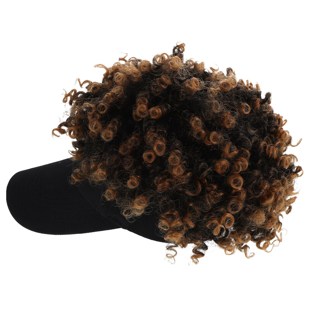 Happyyami 3Pcs Multi Color Short Afro Curly Wigs Hat For Women Easy Maintenance
