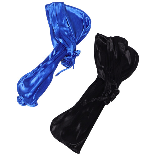 6Pcs Pirate Bandana Headwraps Polyester Long Tail Durable Elastic Fit