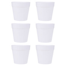 12Pcs Kids DIY Painting Flower Pots White Plastic Planters for Crafts