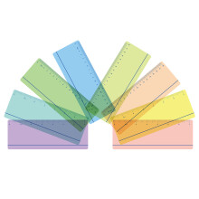 40Pcs Kids Guided Reading Rulers Strong Pet Material Assorted Colors