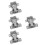 4Pcs Silver Concealed Cabinet Door Hinges Soft Close Foldable Buffer 4