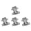 4Pcs Silver Concealed Cabinet Door Hinges Soft Close Foldable Buffer 8
