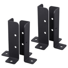16Pcs High Strength Black Iron Post Base Supports for Balcony and Deck