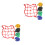 2Pcs Motorcycle Cargo Net with 6 Hooks Bungee Elastic Assorted Color 3