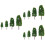 60Pcs Scenery Model Trees Green Plastic Cement for Landscape 5