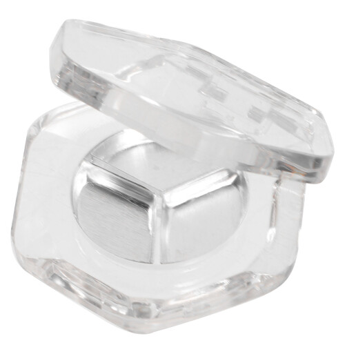 40Pcs Stylish Hexagonal Eyeshadow Pans Silver Plastic Compact Case