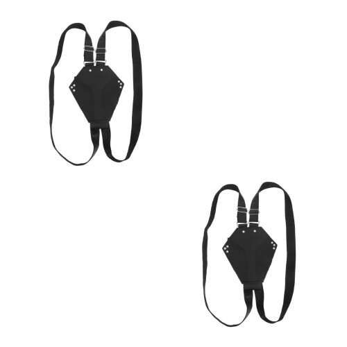 2Pcs Black Sword Holder Strap Dual Crossback Harness 1