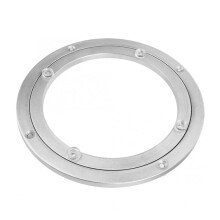 2Pcs Household Turntable Bearing Silver Aluminum Smooth Rotating Base