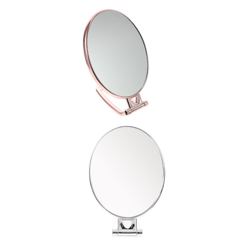 Solustre 4Pcs Women's Desktop Foldable Oval Makeup Mirrors For Home Use