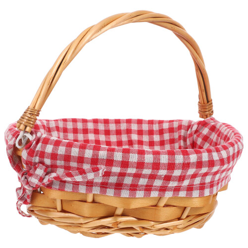 2Pcs Natural Willow Hand Basket with Handle Multi-Use Kitchen Storage 1