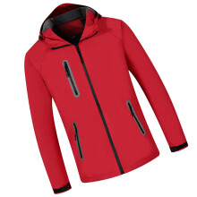 Red Outdoor Hiking Coat Hooded Windproof Warm Fleece Jacket