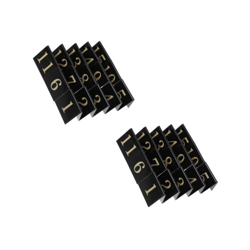 30Pcs Acrylic Table Number Signs Double-Sided Black Design 1