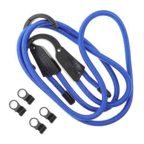 4Pcs Multipurpose Blue Bungee Ties with Hooks Adjustable and
