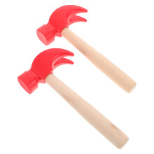 4Pcs Red Hammer Toy Wooden Mini Craft Tool for Children Dexterity