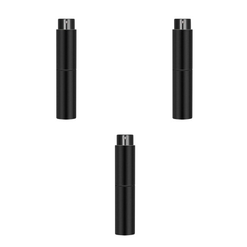 3Pcs Lightweight Black Refillable Perfume Bottles with Spray Mist 2