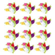 100pcs Ribbon Flowers Decor Artificial Flower Heads Diy Party Wedding Decorations