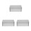 3Pcs Silver Rectangular Tin Storage Box Large Capacity Metal Container 6