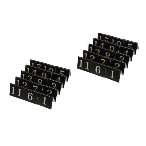 30Pcs Acrylic Table Number Signs Double-Sided Black Design 2