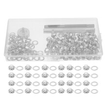 4Sets Silver Metal Eyelet Kit with Tool Set for DIY Crafts and Bags