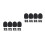8Sets Black Sponge Mic Covers with Rubber Non-Slip Protective Rings 8