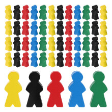 500Pcs Ergonomic Wooden Meeples Assorted Color Chess Game Figures