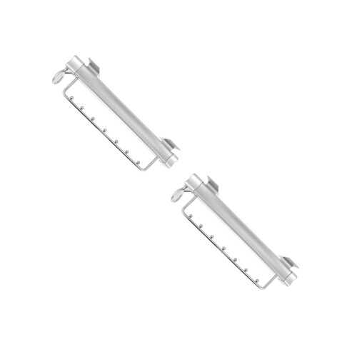 2Pcs Pull Out Pants Rack Silver Wardrobe Organizer Aluminum Iron 2