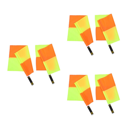 6Pcs Assorted Color Soccer Referee Flags with Sponge Handle for Sports 2