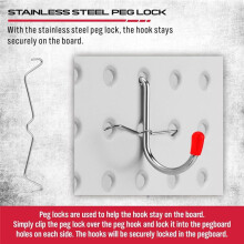121-Delige Ophangbordhakenset, Ophangbordaccessoires met Metalen Haken, Duurzame Ophangbord-Organizeraccessoires, Ophangbordbakken