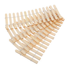 12Pcs Wood Miniature Picket Fence DIY Outdoor Natural Garden Decor