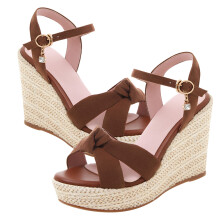 2Pairs Light Brown High-Heeled Women Shoes Breathable Non-Slip Sandals