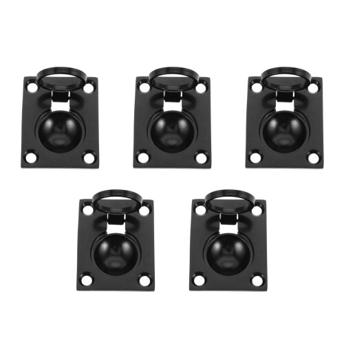 5Pcs Durable Black Stainless Steel Boat Hatch Pull Handle Flush Mount 2