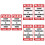 6Pcs PVC Red Sign Stickers Self-Adhesive Wall Package Decals 7