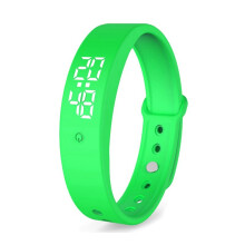 LED Digital Bracelet Waterproof Clock Bracelet with Body Temperature Monitor,Vibration AlarmReminder,A