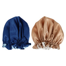 2Sets Blue Satin Double-Layer Sleep Hats Lightweight Breathable Caps