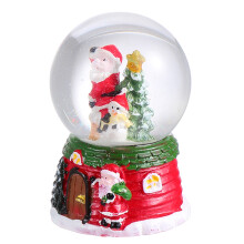 2Pcs Multi-Color Resin Christmas Crystal Ball Decor Desktop Ornament
