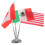 4Sets Metal Desk Flag Set Silver - Usa Mexico Canada Mini Table Flags 1