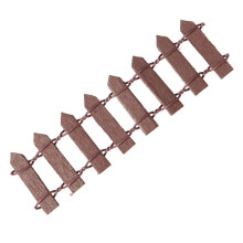 3Pcs Mini Brown Wood Fence DIY Garden and Holiday Decoration