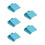 5Pcs Square Sky-Blue Metal Boxes with Tight Lid for Home Organization 5