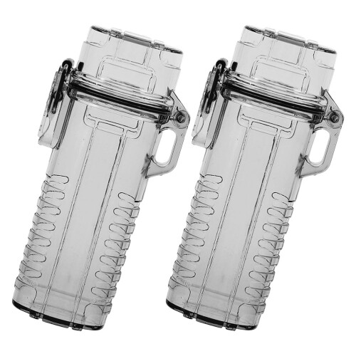 8Pcs Black Plastic Lighter Holder Waterproof Protective Sleeve 1