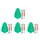 4Pcs Assorted Color Christmas Tree Plates with Sections Fork Spoon Set 9