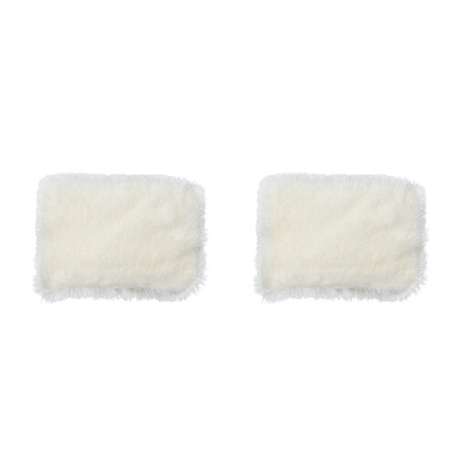 2Pcs White Pets Warm Blanket Plush Sleeping Mat Soft Bed 2
