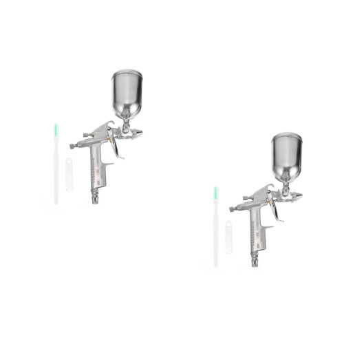 2Pcs Aluminum Paint Sprayer Pneumatic Tool Silver Adjustable Flow 2