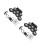 2Sets Quiet Electronic Drum Pad Kit with Headphone Jack and Metronome 2