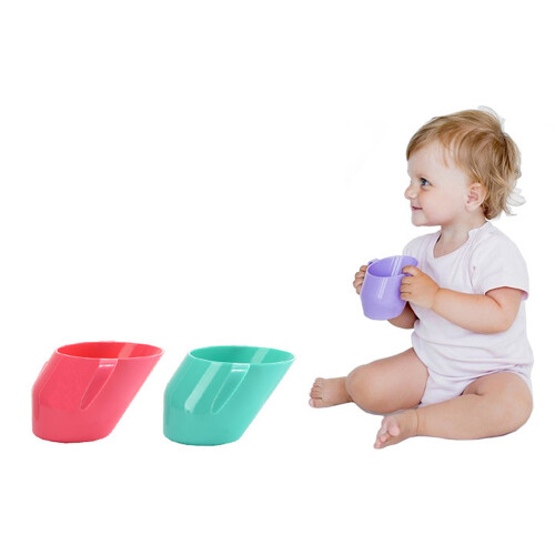 2Pcs Kids Training Cup Green Durable Portable Drinking Cup 1
