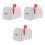 3Pcs White Tin Mini Mailbox Box Metal Money Storage 6