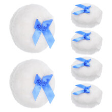 6St Kleine Pluizige Poederpuff Voor Babyhuid Met Handvat En Strik