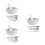 3Sets Ceramic Mortar Pestle Set for Kitchen Pharmacy Grinding 6
